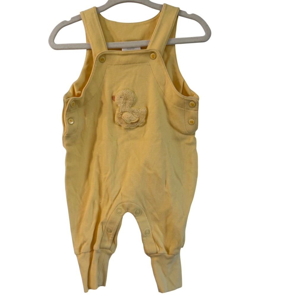 Vintage Y2K Carters Duck Yellow Overalls cotton Boy Girl unisex 0-3 month animal